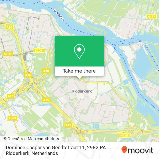 Dominee Caspar van Gendtstraat 11, 2982 PA Ridderkerk map