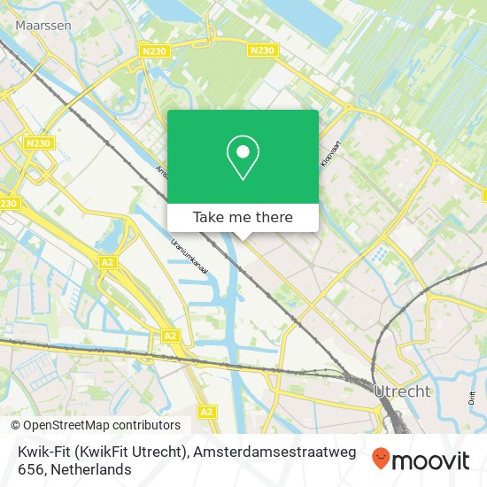 Kwik-Fit (KwikFit Utrecht), Amsterdamsestraatweg 656 map