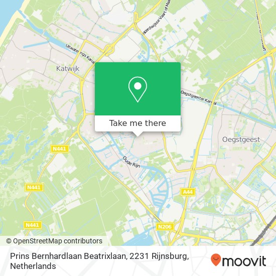 Prins Bernhardlaan Beatrixlaan, 2231 Rijnsburg Karte