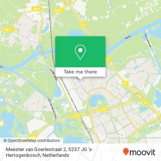 Meester van Goerlestraat 2, 5237 JG 's-Hertogenbosch Karte