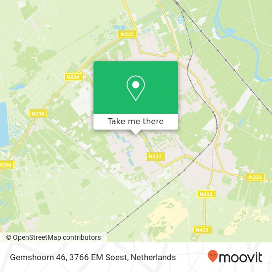 Gemshoorn 46, 3766 EM Soest Karte