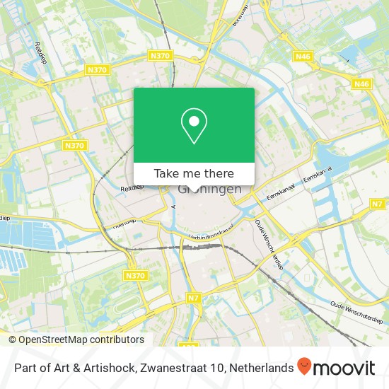 Part of Art & Artishock, Zwanestraat 10 map