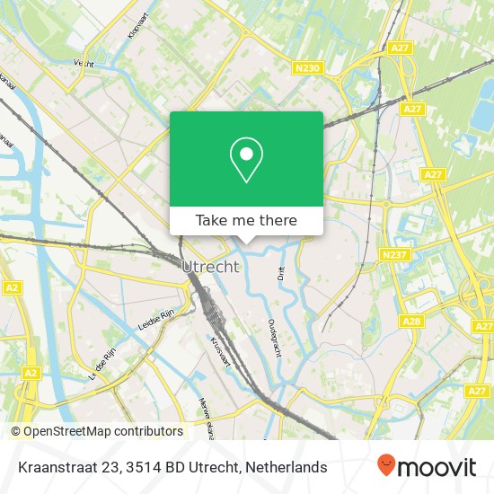 Kraanstraat 23, 3514 BD Utrecht map