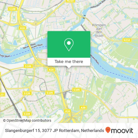 Slangenburgerf 15, 3077 JP Rotterdam Karte