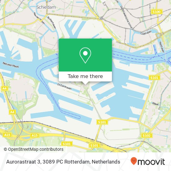 Aurorastraat 3, 3089 PC Rotterdam map