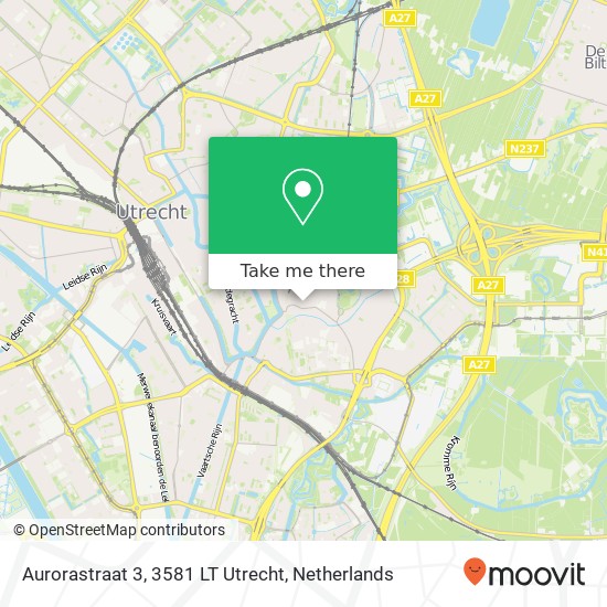 Aurorastraat 3, 3581 LT Utrecht Karte