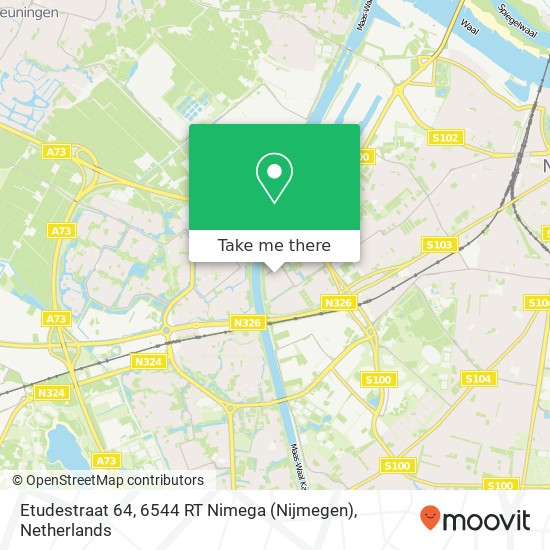 Etudestraat 64, 6544 RT Nimega (Nijmegen) map