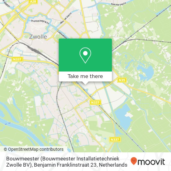 Bouwmeester (Bouwmeester Installatietechniek Zwolle BV), Benjamin Franklinstraat 23 map