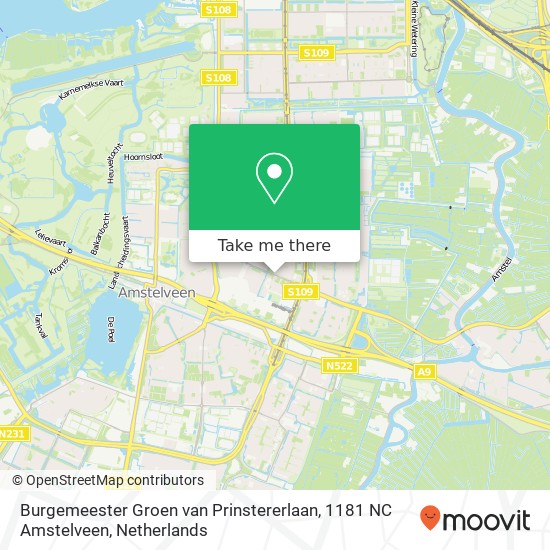 Burgemeester Groen van Prinstererlaan, 1181 NC Amstelveen map