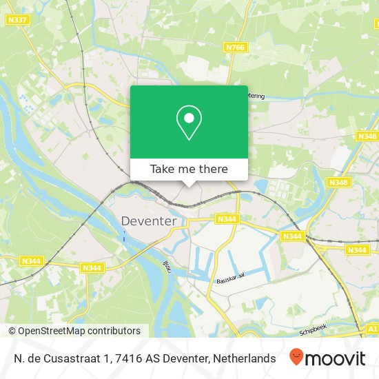 N. de Cusastraat 1, 7416 AS Deventer map