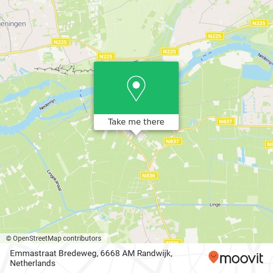 Emmastraat Bredeweg, 6668 AM Randwijk Karte