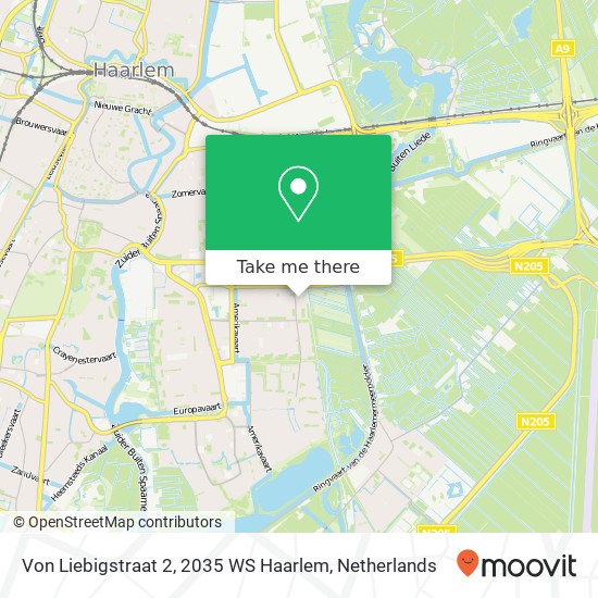Von Liebigstraat 2, 2035 WS Haarlem map