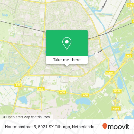 Houtmanstraat 9, 5021 SX Tilburgo map