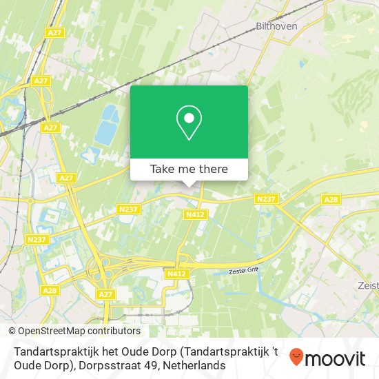 Tandartspraktijk het Oude Dorp (Tandartspraktijk 't Oude Dorp), Dorpsstraat 49 map