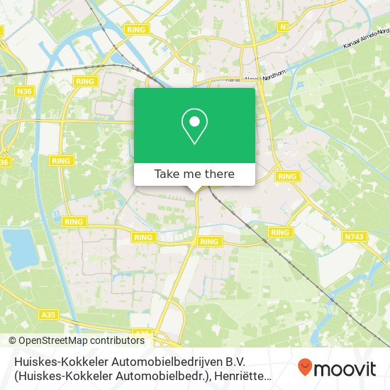 Huiskes-Kokkeler Automobielbedrijven B.V. (Huiskes-Kokkeler Automobielbedr.), Henriëtte Roland Holstlaan 1 map