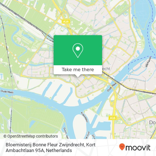 Bloemisterij Bonne Fleur Zwijndrecht, Kort Ambachtlaan 95A map