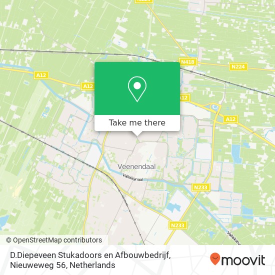 D.Diepeveen Stukadoors en Afbouwbedrijf, Nieuweweg 56 map