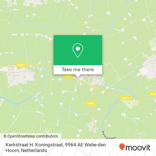 Kerkstraat H. Koningstraat, 9964 AE Wehe-den Hoorn map