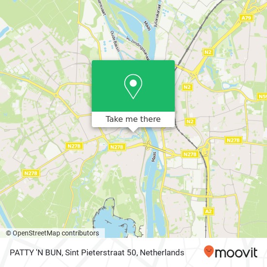 PATTY 'N BUN, Sint Pieterstraat 50 map