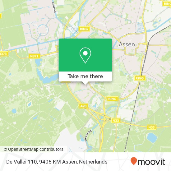 De Vallei 110, 9405 KM Assen map