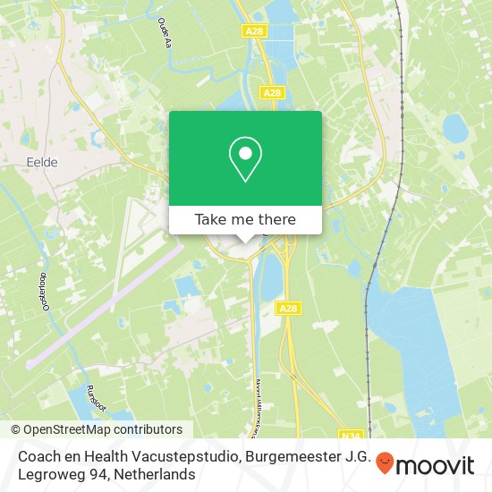 Coach en Health Vacustepstudio, Burgemeester J.G. Legroweg 94 map