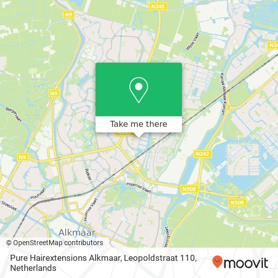 Pure Hairextensions Alkmaar, Leopoldstraat 110 map