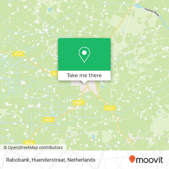 Rabobank, Huenderstraat map