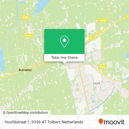 Hoofdstraat 1, 9356 AT Tolbert map