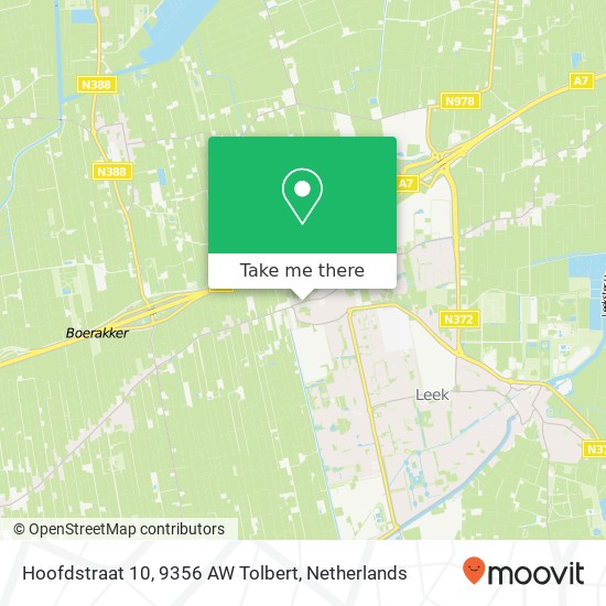 Hoofdstraat 10, 9356 AW Tolbert map