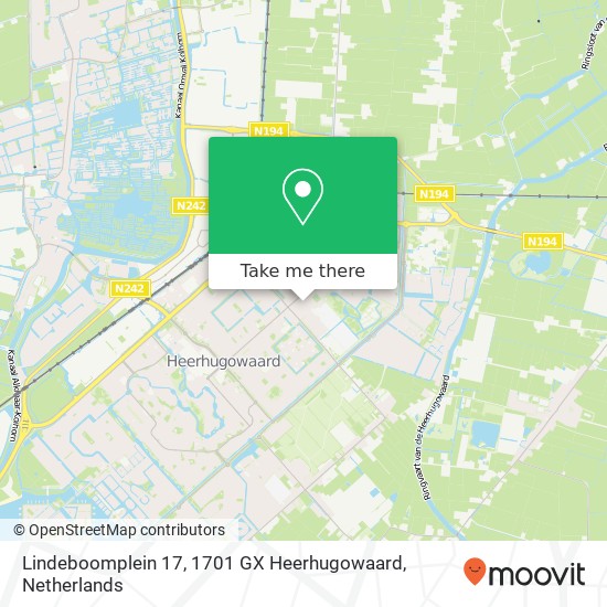 Lindeboomplein 17, 1701 GX Heerhugowaard Karte