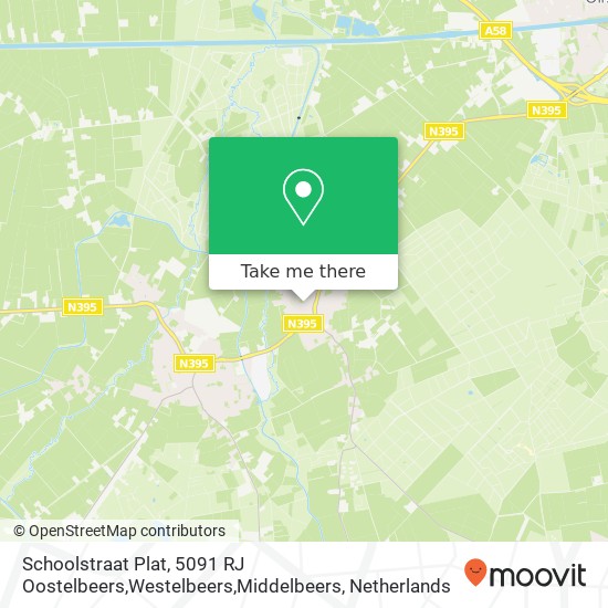 Schoolstraat Plat, 5091 RJ Oostelbeers,Westelbeers,Middelbeers map