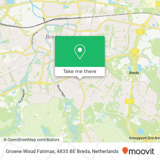 Groene Woud Fatimas, 4835 BE Breda map