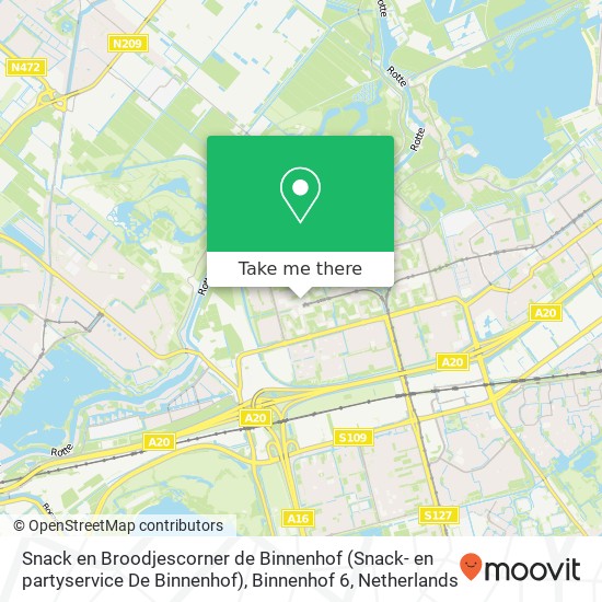 Snack en Broodjescorner de Binnenhof (Snack- en partyservice De Binnenhof), Binnenhof 6 map