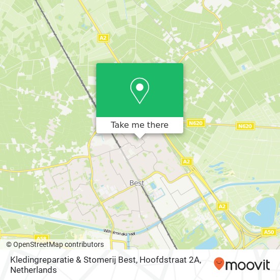 Kledingreparatie & Stomerij Best, Hoofdstraat 2A map