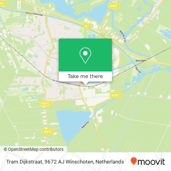 Tram Dijkstraat, 9672 AJ Winschoten map