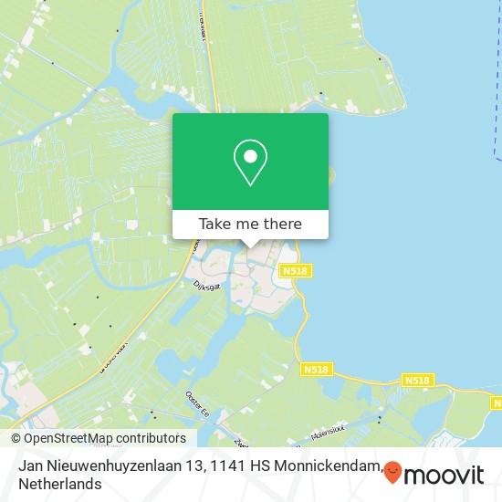 Jan Nieuwenhuyzenlaan 13, 1141 HS Monnickendam map