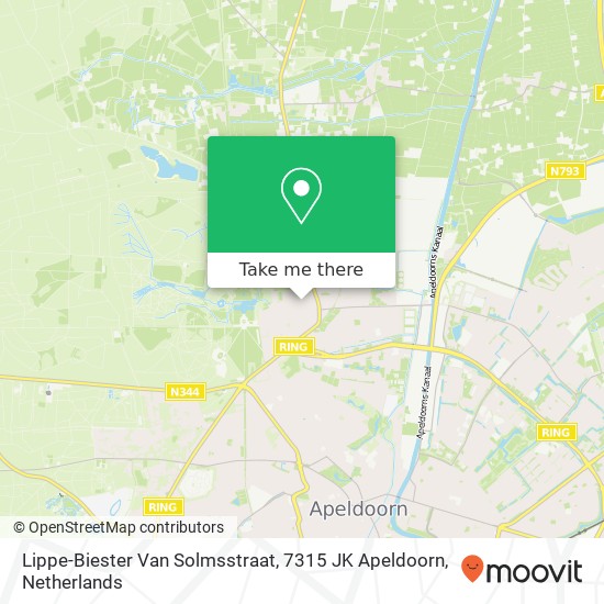 Lippe-Biester Van Solmsstraat, 7315 JK Apeldoorn map