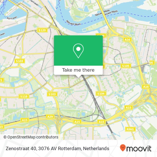 Zenostraat 40, 3076 AV Rotterdam map