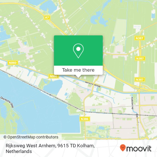 Rijksweg West Arnhem, 9615 TD Kolham Karte