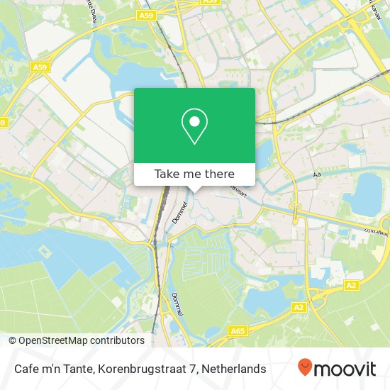 Cafe m'n Tante, Korenbrugstraat 7 map