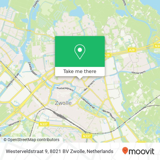 Westerveldstraat 9, 8021 BV Zwolle map