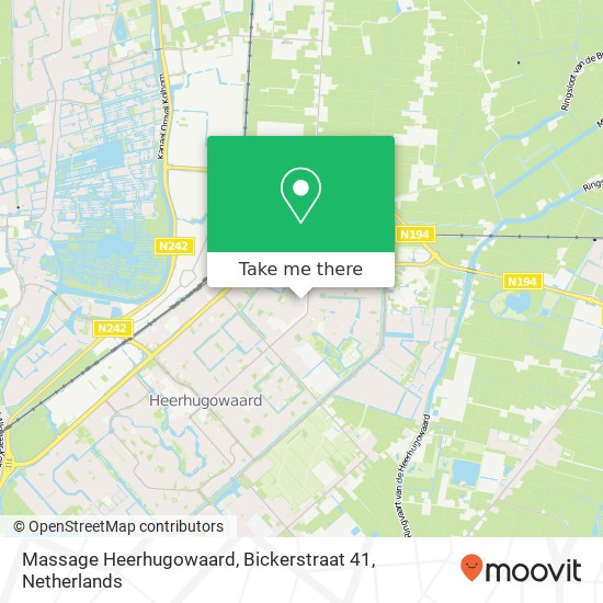 Massage Heerhugowaard, Bickerstraat 41 Karte