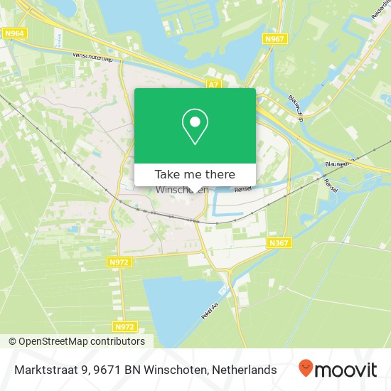 Marktstraat 9, 9671 BN Winschoten map