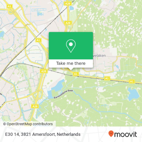 E30 14, 3821 Amersfoort map