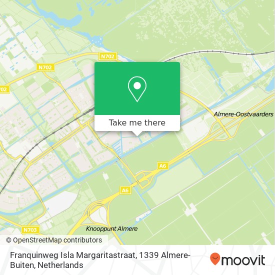 Franquinweg Isla Margaritastraat, 1339 Almere-Buiten Karte