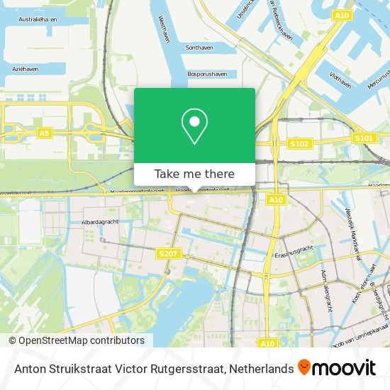 Anton Struikstraat Victor Rutgersstraat map