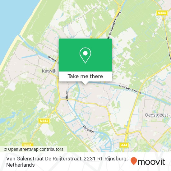 Van Galenstraat De Ruijterstraat, 2231 RT Rijnsburg map