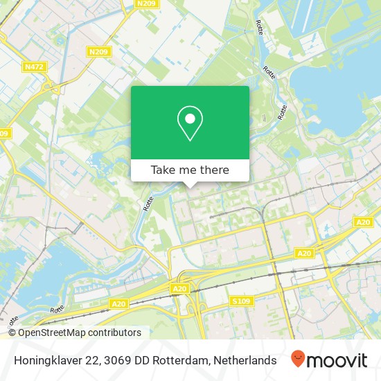 Honingklaver 22, 3069 DD Rotterdam map