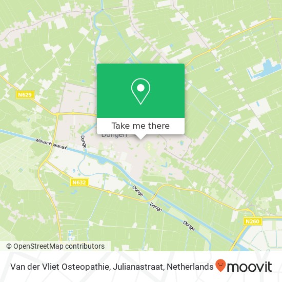 Van der Vliet Osteopathie, Julianastraat map