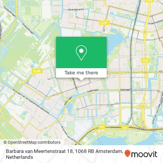 Barbara van Meertenstraat 18, 1068 RB Amsterdam Karte